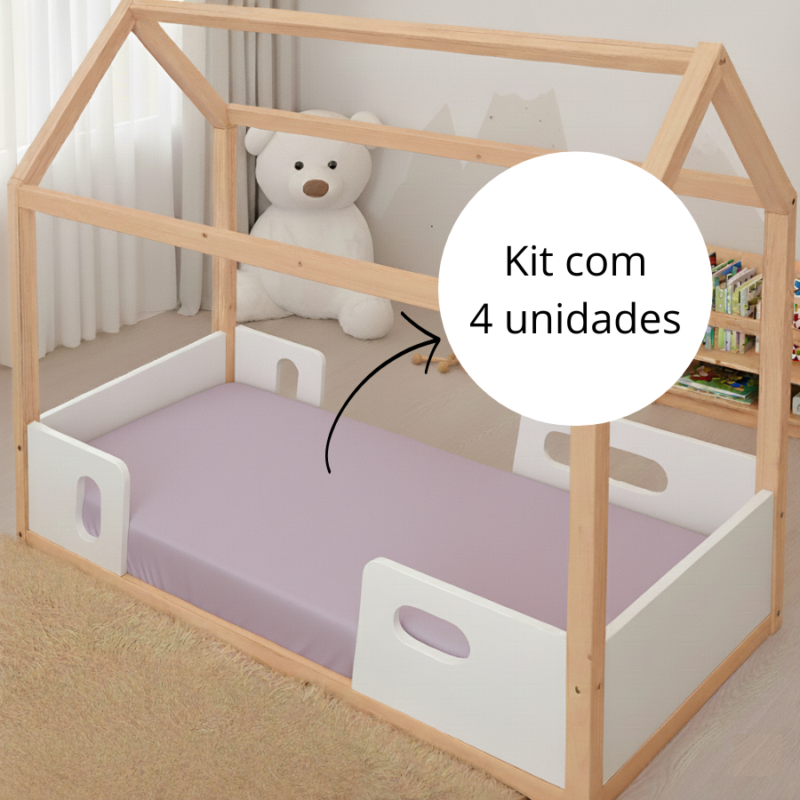 Kit 4 Lençol Avulso Percal Super Macio Cama Montessoriana Infantil 150x70cm Com Elástico em Oferta na Shopee