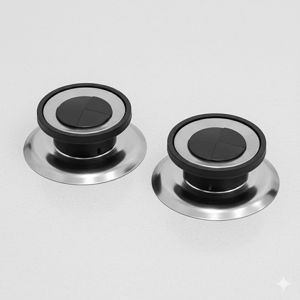 Puxador de Tampa para Panela Bons Cheff 2 Peças Inox e Plástico 6CM Preto