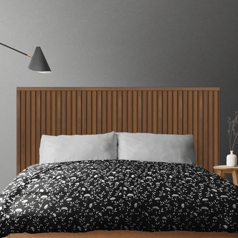 Kit Cabeceira Painel Ripado Autocolante | Linha Madeto Nogueira Natural