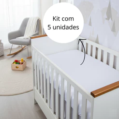 Kit 5 Lençol de Berço Padrão Americano 130x70cm Percal 400 fios Várias Cores