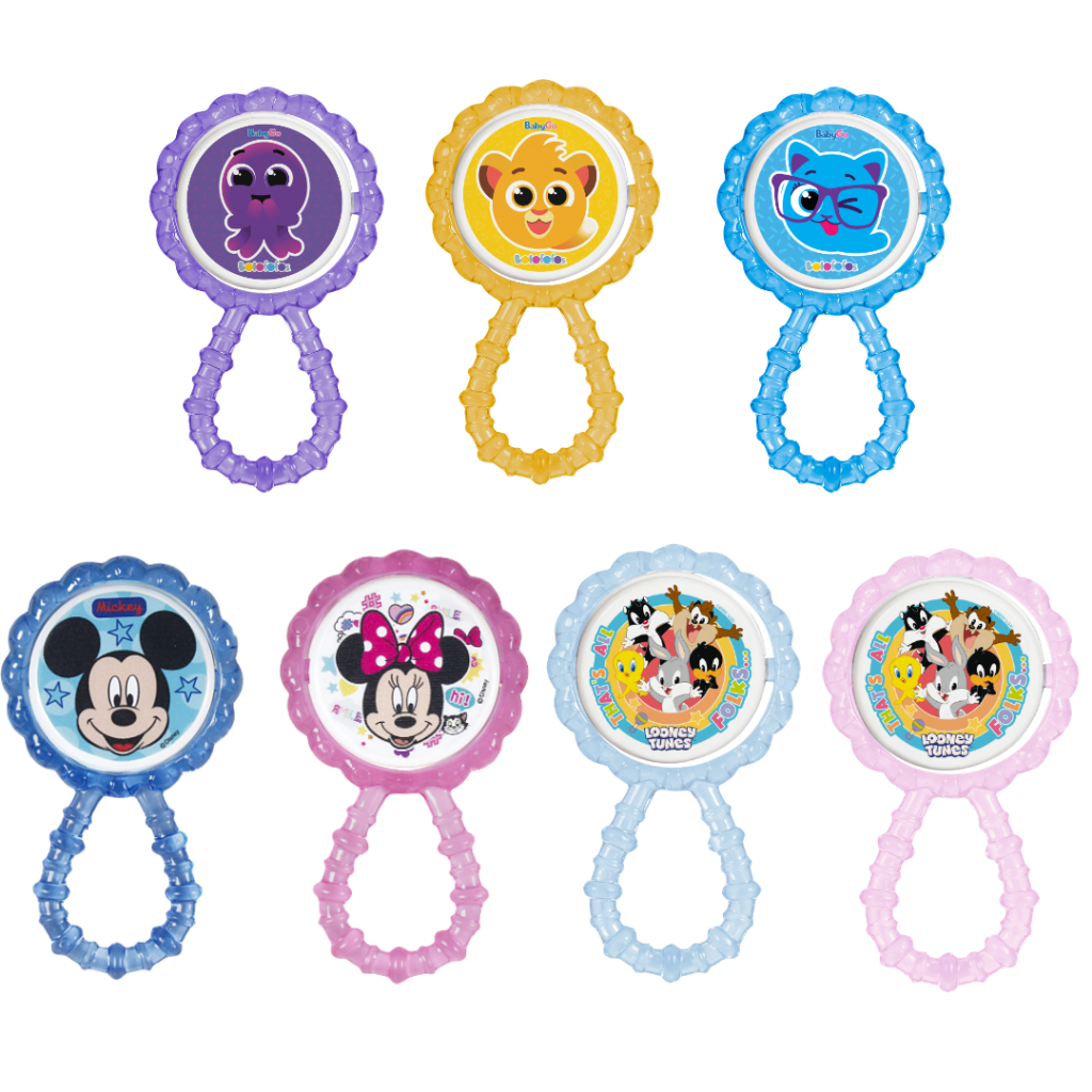 Mordedor Chocalho bebê Massageador gengiva infantil flexivel sensorial Brinquedo Mickey Minnie