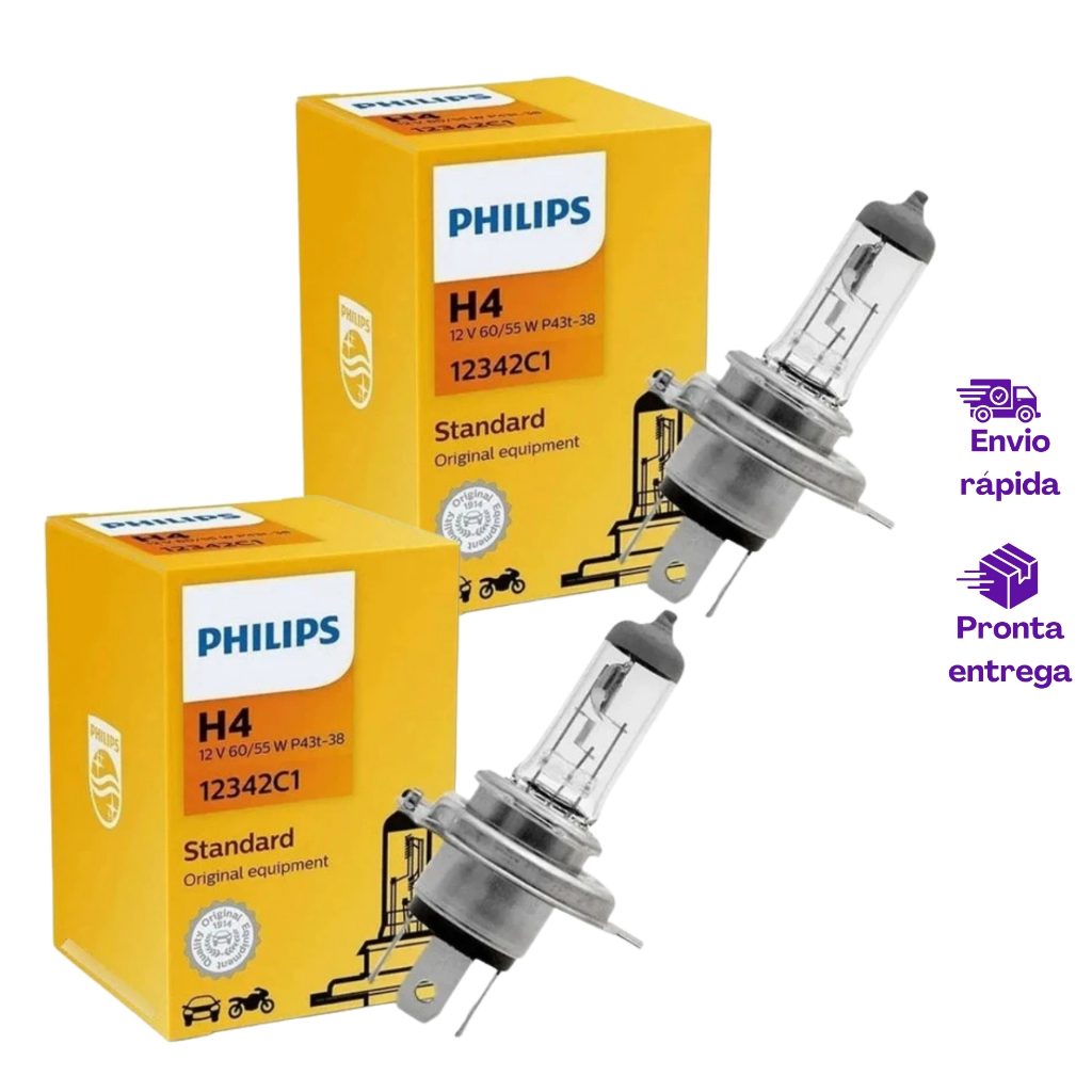 Lâmpada H4 Philips 12v Par Original Modelo 12342c1 em Oferta na Shopee