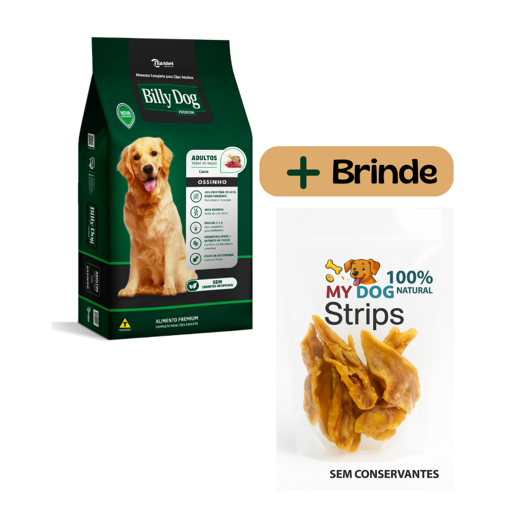 RAÇÃO BILLY DOG PREMIUM ADULTOS OSSINHO CARNE