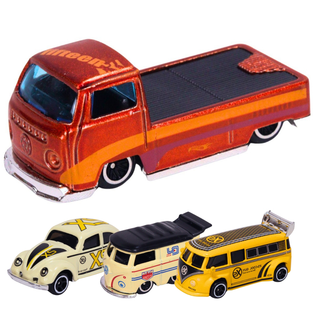 Carrinho Miniatura Escala 1:64 Kombi Fusca Pickup Metal Divertido - Castela