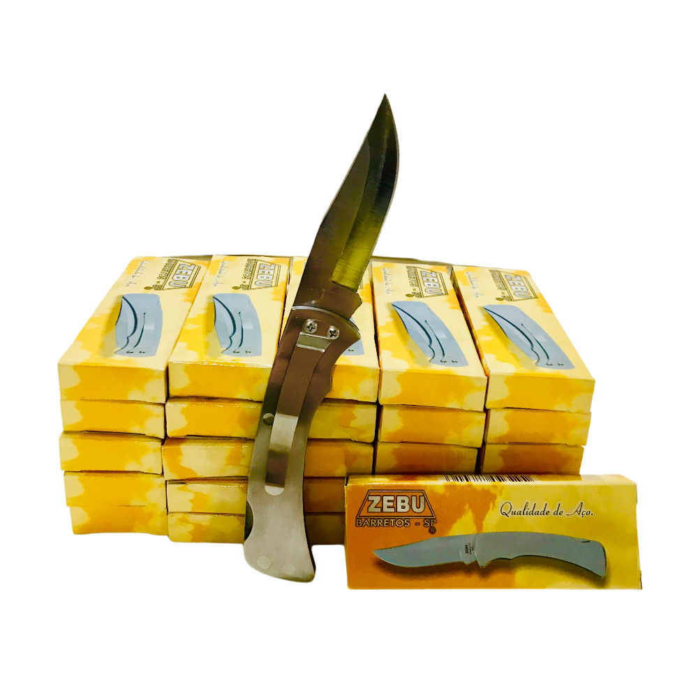 CANIVETE ZEBU BARRETOS ORIGINAL ZEBU TR-301 COM TRAVA INOX PRESILHA DE BOLSO BOM DE CORTE