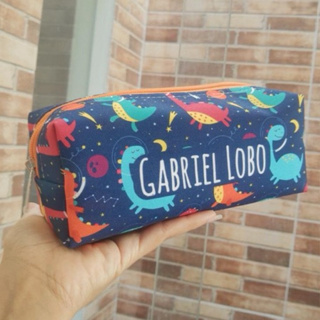 Estojo escolar box menino personalizado com nome, dinossauro, safari, astronauta, volta as aulas em Oferta na Shopee