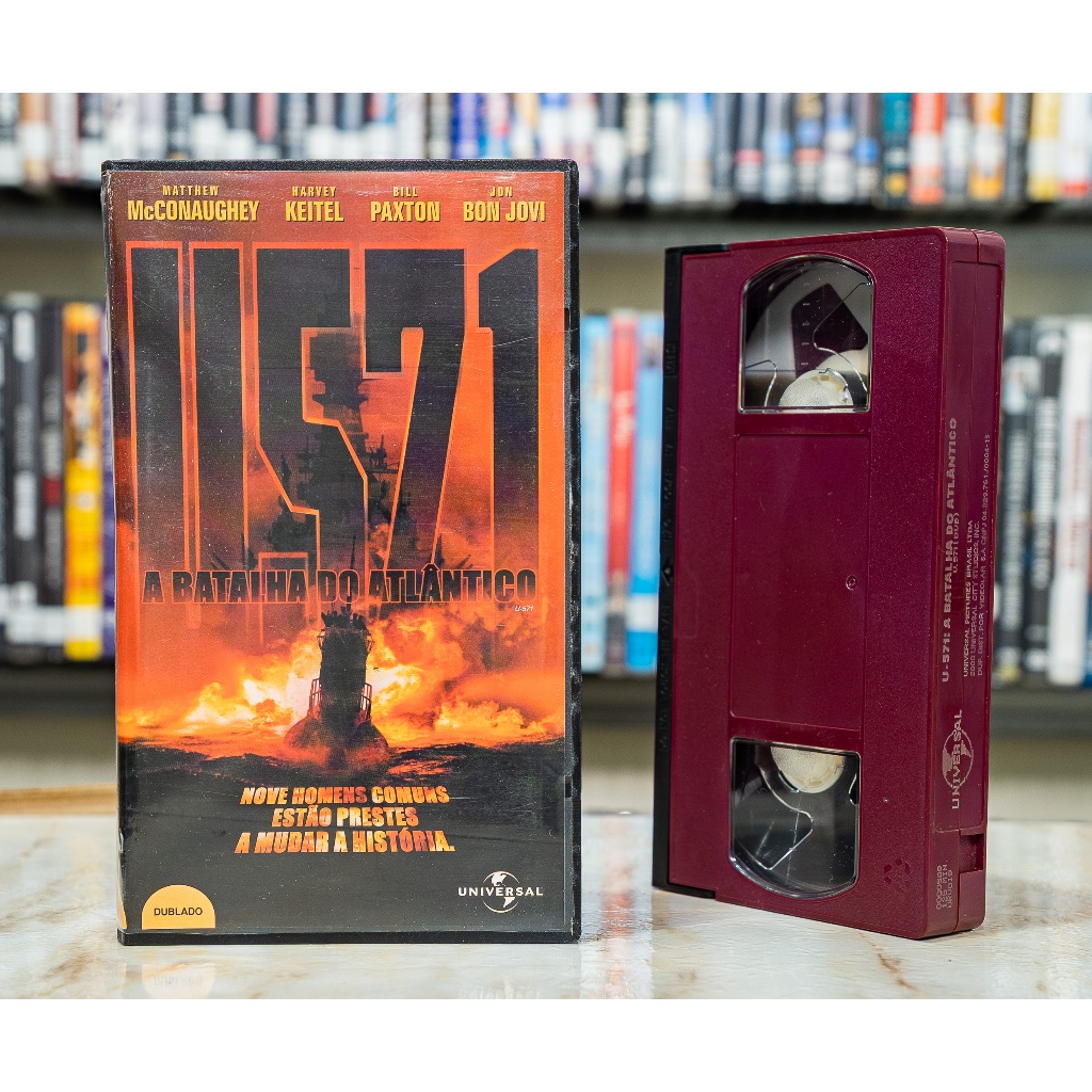 VHS U-571 - Batalha no Atlântico - DUBLADO - Original - Bill Paxton Jon Bon Jovi Harvey Keitel Fita de Vídeo Filme U571