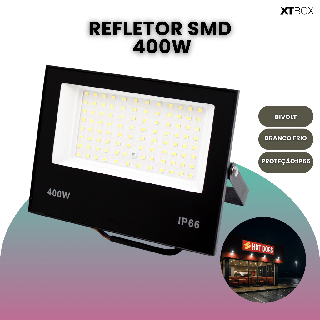 Refletor Led 400w Holofote Prova D'água Bivolt Luz Branco Frio em Oferta na Shopee