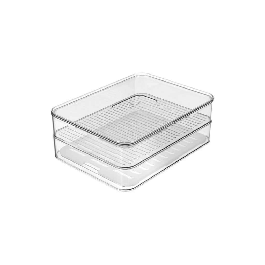 Porta Frios Duplo Transpatente Organizador De Geladeira Transparente em Oferta na Shopee