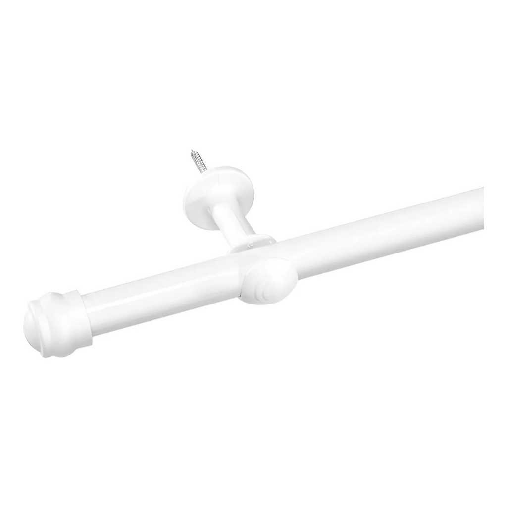 Kit Varão De Cortina Premium 3 Metros 28MM Branco Completo Com Ponteira E Suporte em Oferta na Shopee