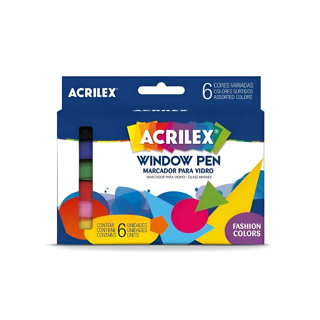Marcador para Vidro Window Pen 6 unidades 06106 Acrilex em Oferta na Shopee
