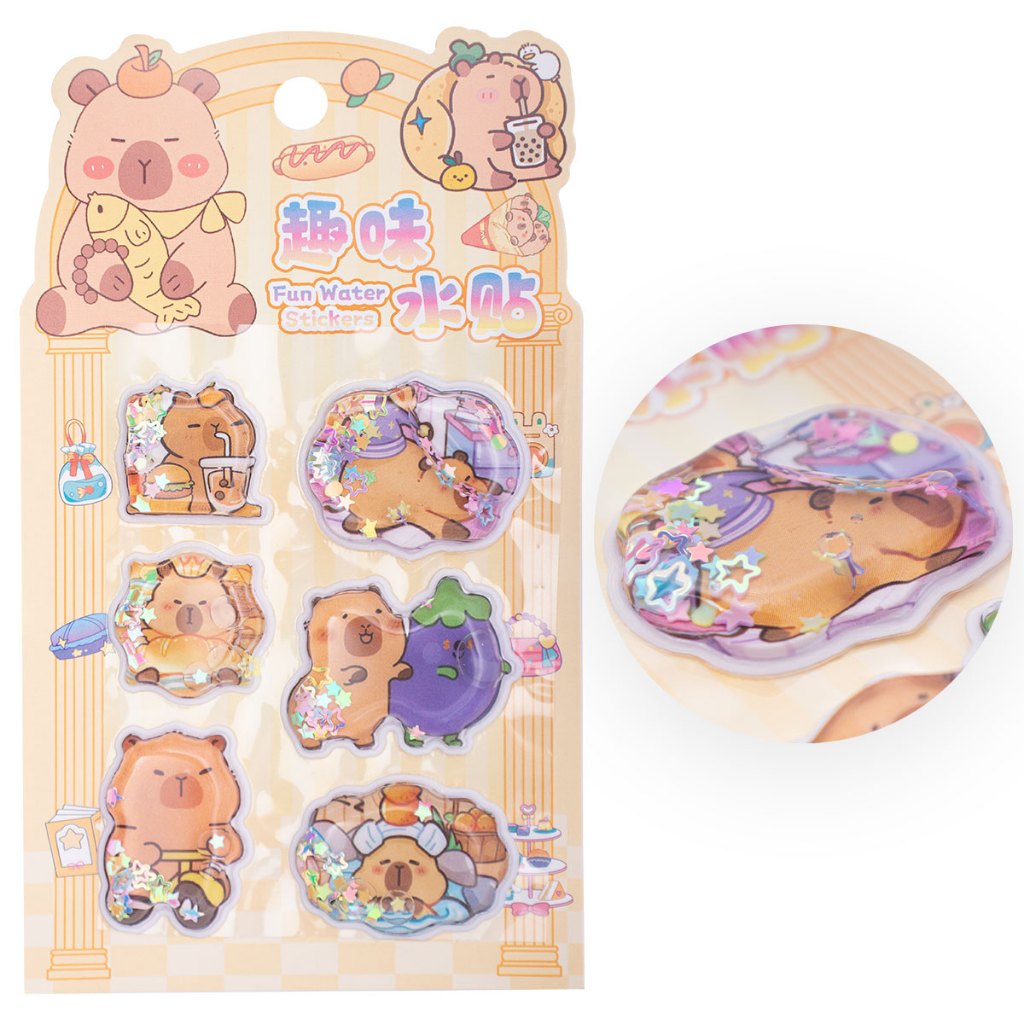 Cartela Adesivos Capivara Infantil Brilhante Alto Relevo 3d em Oferta na Shopee