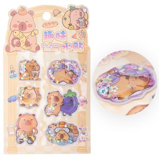 Cartela Adesivos Capivara Infantil Brilhante Alto Relevo 3d em Oferta na Shopee