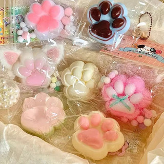 KIT COM 2  Squishy De Aperto De Pata De Gato Pintinho Soft Squeeze Com Bola para Alívio D…