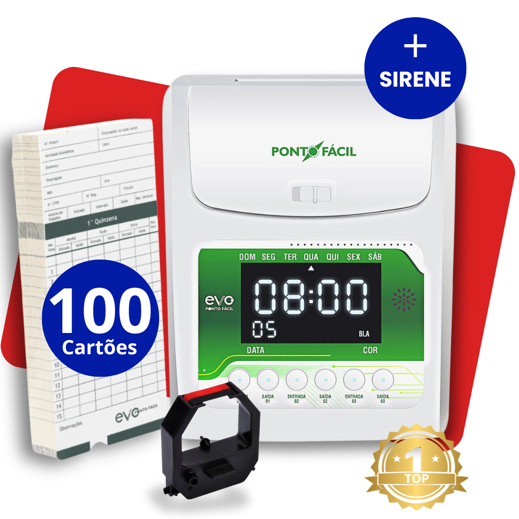 KIT Relógio Bater Ponto Digital Funcionário Cartográfico + 100 Cartões Máquina Manual Eletrônico