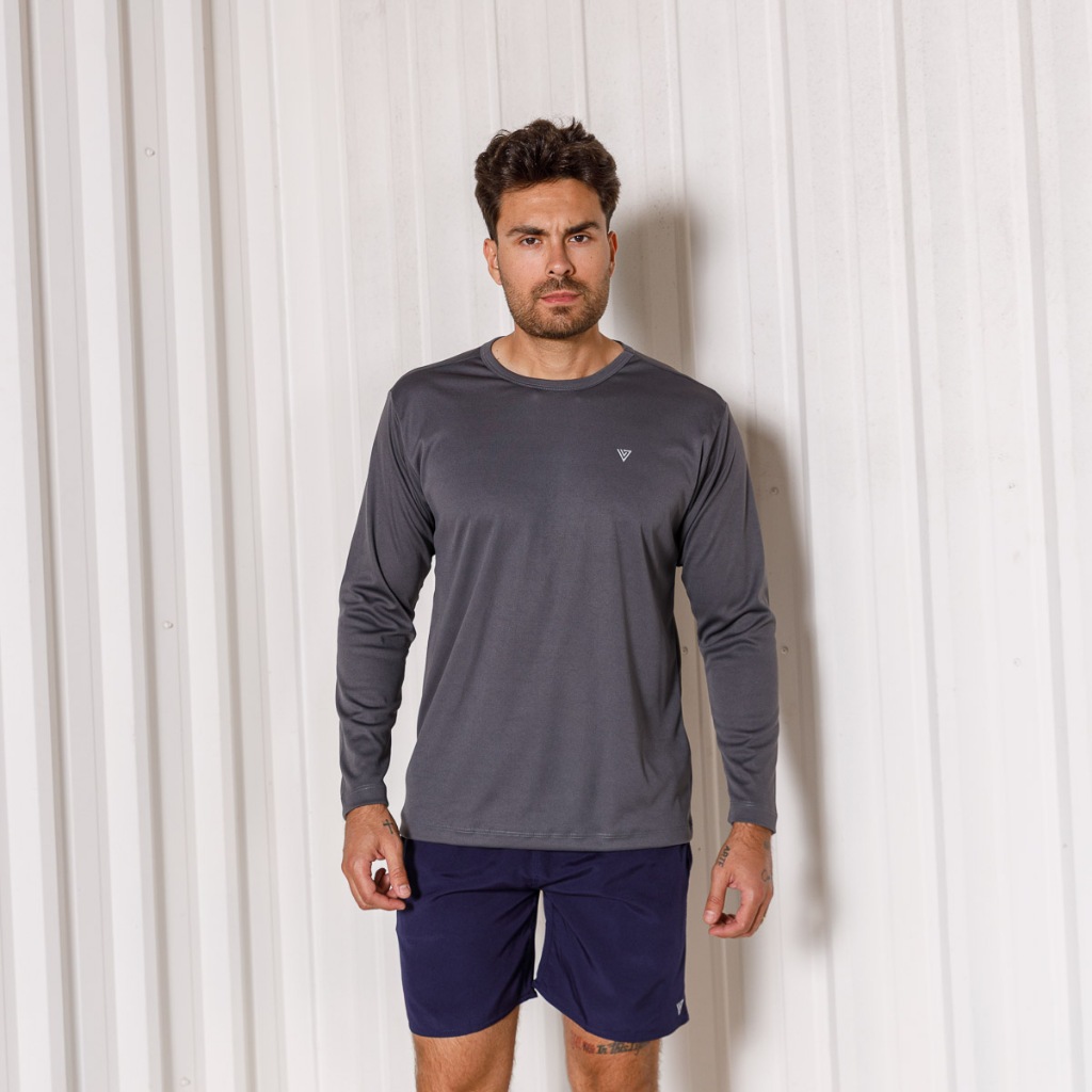 Imagem Camiseta Manga Longa Dry Fit Proteção Solar Esporte Fitness