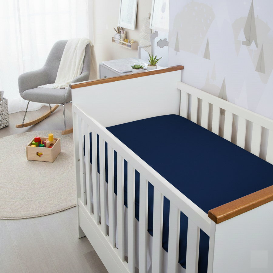 Lençol Para Berço Padrão Americano 130X70cm Percal 400 fios com Elástico Menino Menina