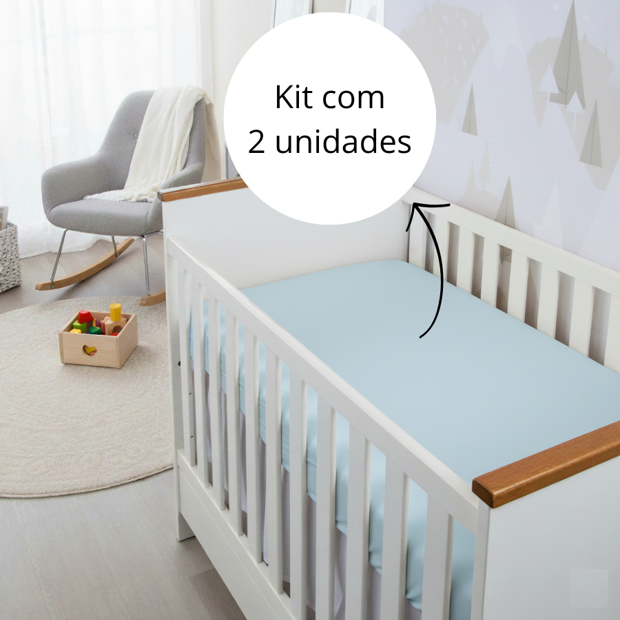 Kit 2 Lençol de Bebê Berço AMERICANO 130X70cm Percal 400 Fios macio Com Elástico Cores Iguais em Oferta na Shopee
