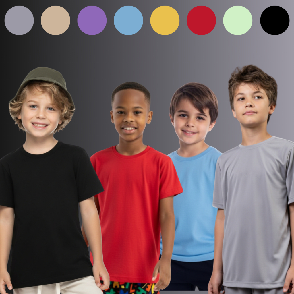 Kit 4 Camiseta Infantil Menino Dry Fit Anti Suor Leve Para Brincar E Escola – Promoção ! em Oferta na Shopee