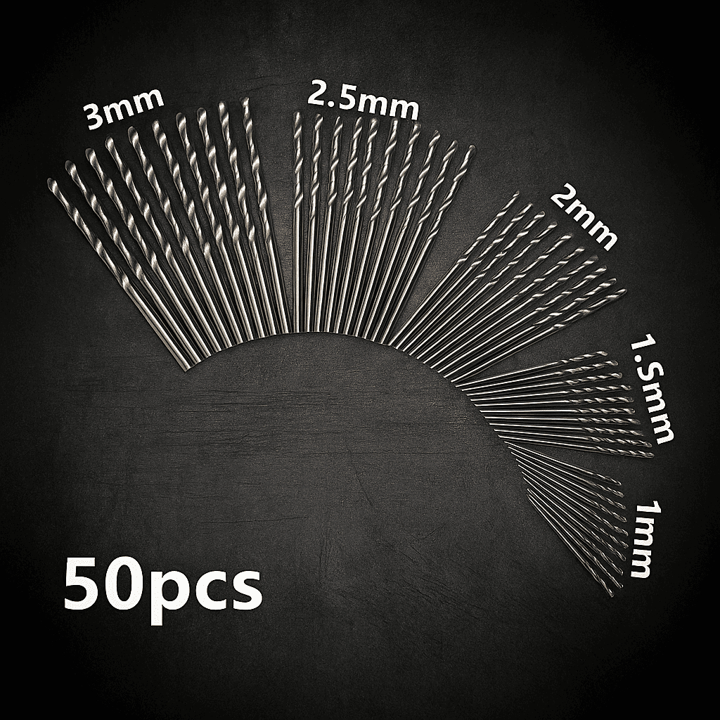 Jogo Kit 50 Brocas Aço Rapido 1mm 1,5mm 2mm 2,5mm 3mm (50pç)