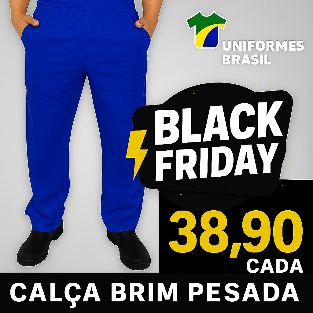 KIT 5 CALÇAS BRIM PESADO COM COSTURA REFORÇADA