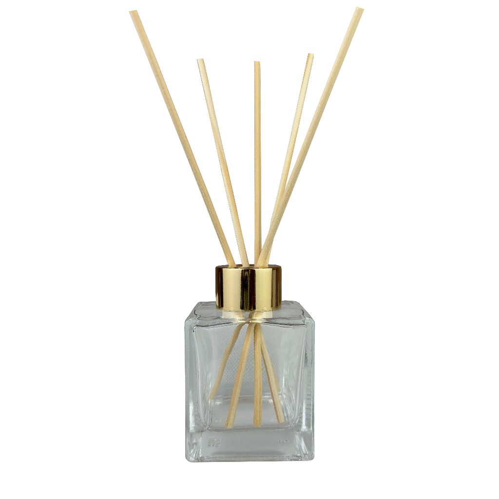 Difusor de Ambiente Vidro Cubo 100ml Luxo Aromatizador