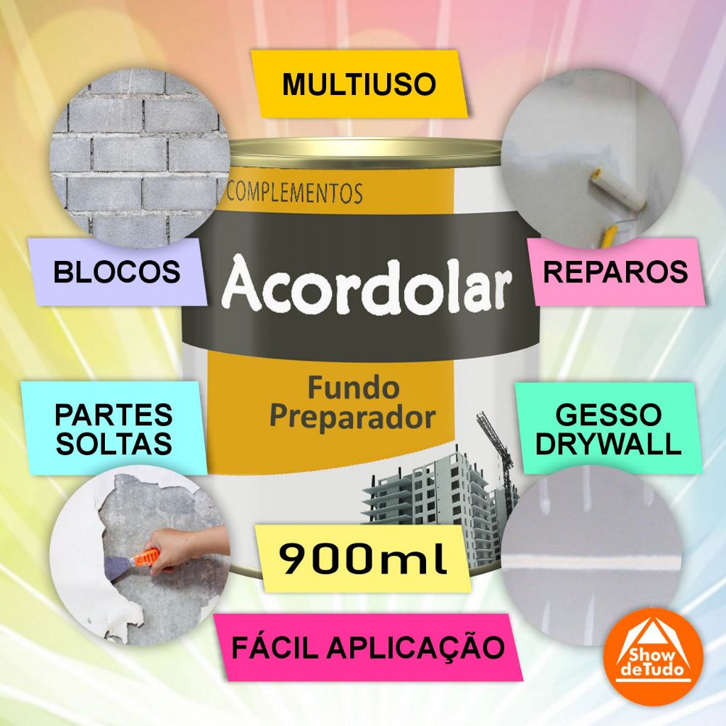 Fundo Preparador Paredes Descascada Gesso Base Água 900ml
