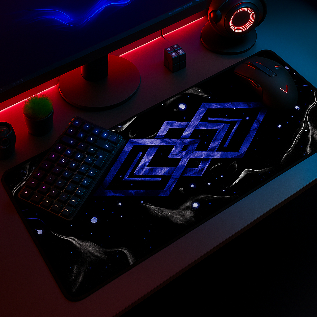 Mouse Pad Gamer Speed Extra Grande Borda Costurada Profissional Vários Tamanhos - Abstrato Geométrico Azul MEGA OFERTA