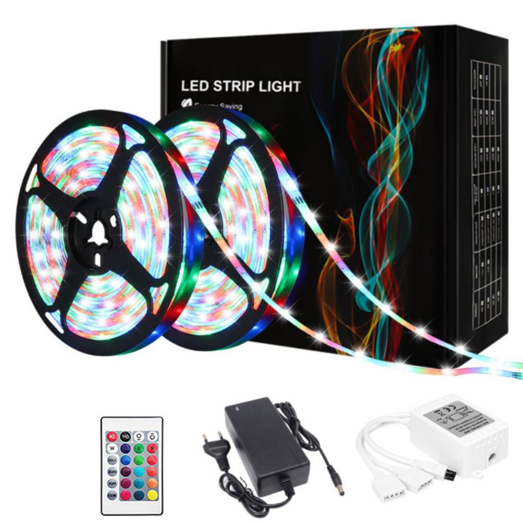 Fita 5M 10M metros Led 2835 Rgb LED Controle Remoto Com Fonte IP65 IP20 decoração colorida natal