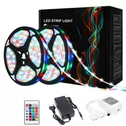 Fita 5M 10M metros Led 2835 Rgb LED Controle Remoto Com Fonte IP65 IP20 decoração colorida natal