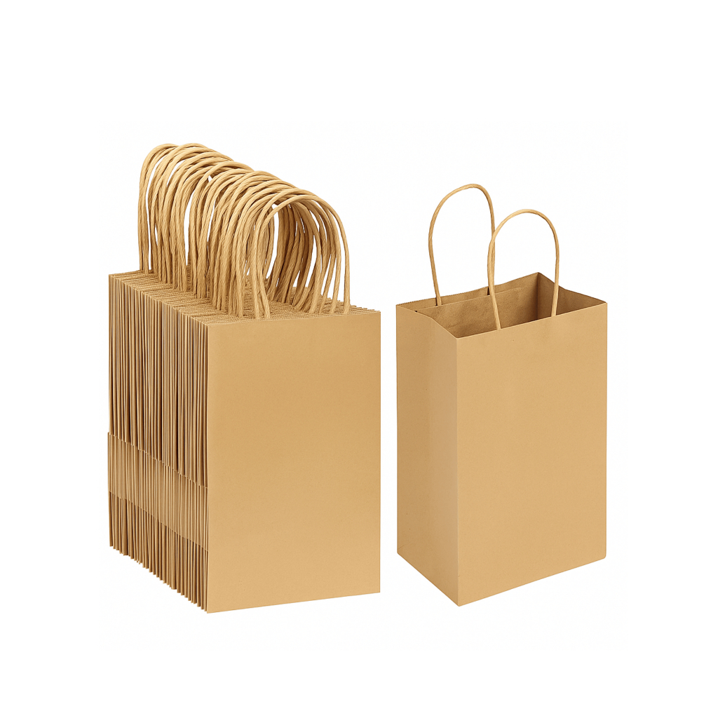 Sacola de Papel Kraft Pardo (Tamanho PP) Lisa (18X10X25) c/ 50 unidades em Oferta na Shopee