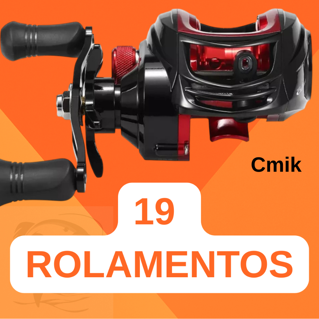 Pesca Esportiva 19 Rolamentos Anticabeleira Carretilha CMIK TOP