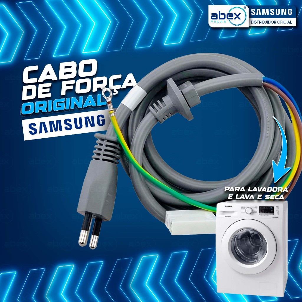 Cabo De Força Energia Lavadora Lava E Seca Samsung DC98-01976A DC93-00139A 110v