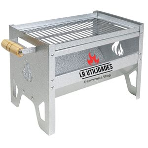 CHURRASQUEIRA GALVANIZADA PEQUENA COM GRELHA COMPACTA Mini Campeira Movel + ENVIO RÁPIDO E SEGURO