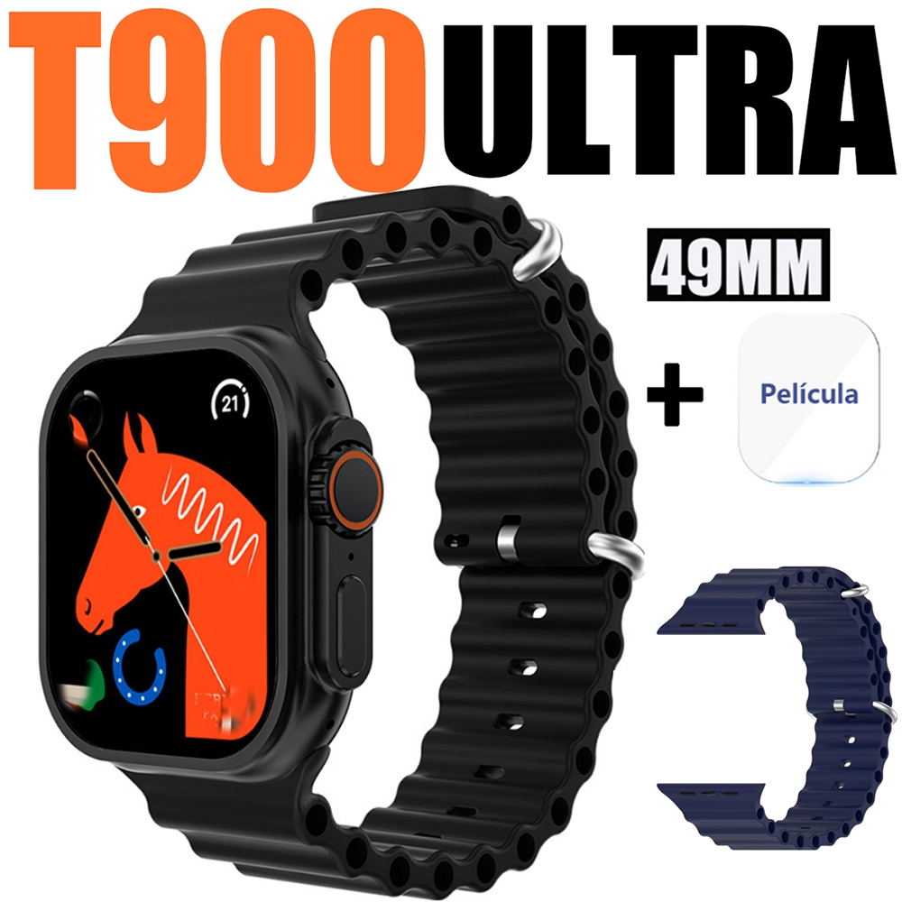 Smartwatch Watch T900 Ultra 3 NFC Série 9 Super Amoled Prova D'Água Lançamento Novo 49 mm