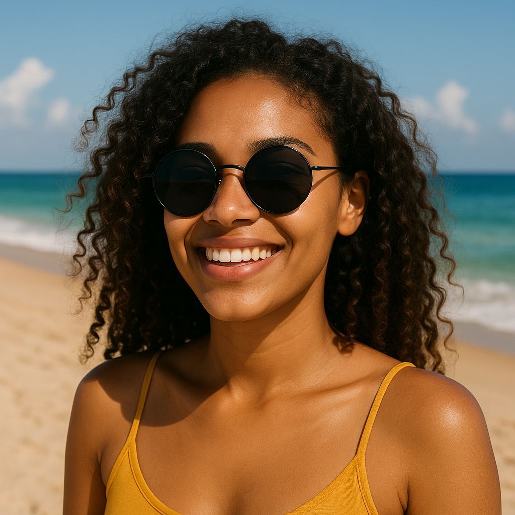 Óculos de Sol Redondo com Haste de Metal Tendência Proteção  Feminino e Masculino Round Doha-1602 em Oferta na Shopee