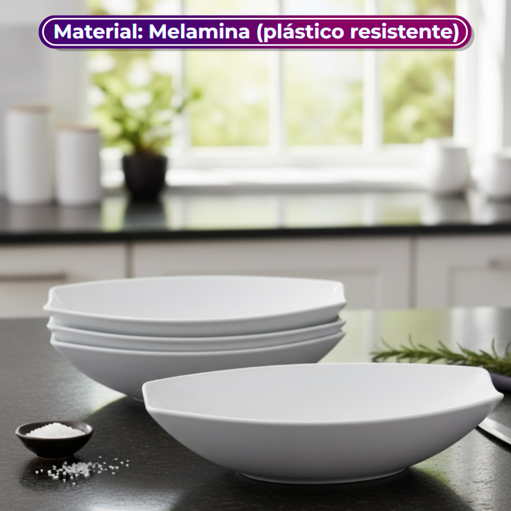 Travessa Oval Curvada 41x27cm Melamina Premium Ideal para Almoços e Jantares - Bestfer