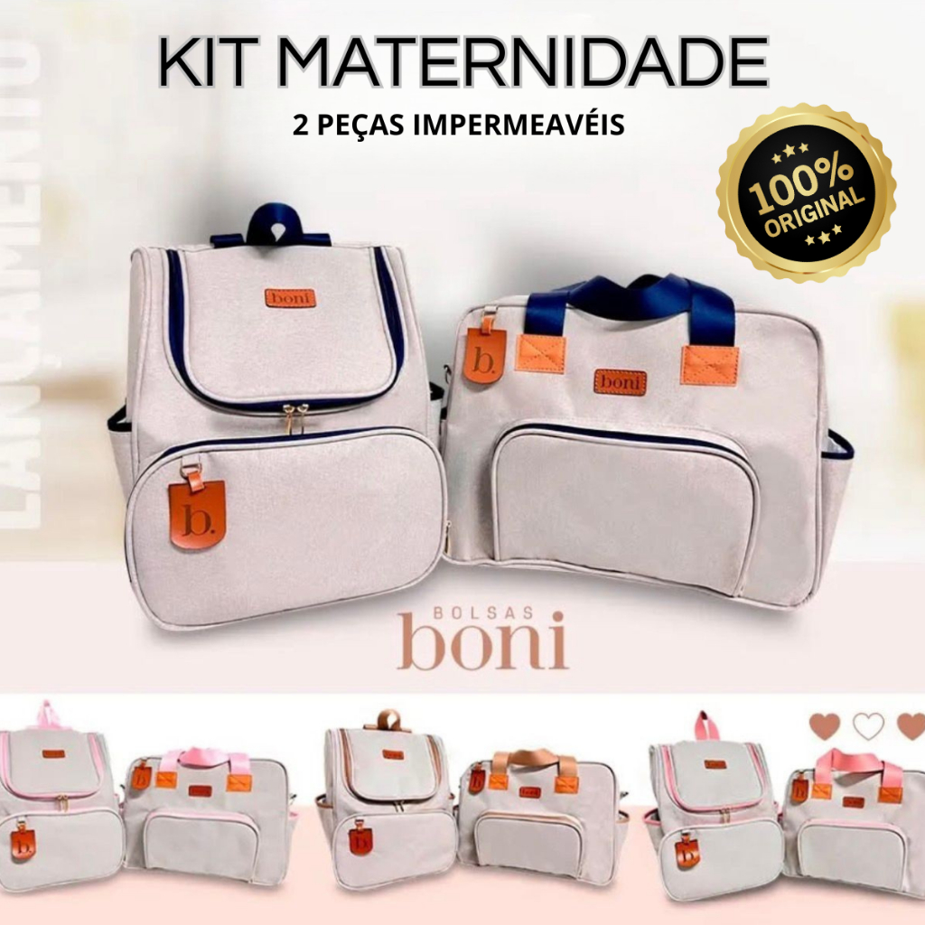 Kit Bolsa De Linho Saída De Maternidade 2 Peças em Oferta na Shopee