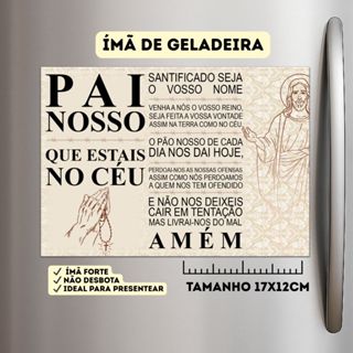 Ímã de Geladeira Decorativo Pai Nosso 17x12cm | Arte Cristã para o Lar em Oferta na Shopee