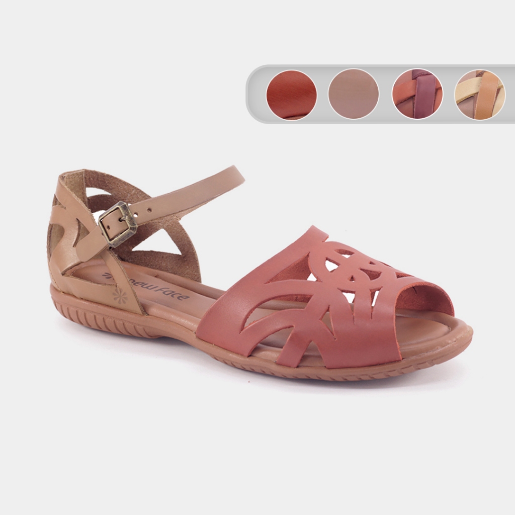 Sandalia New Face Couro Feminina Confort 31412/31413 em Oferta na Shopee