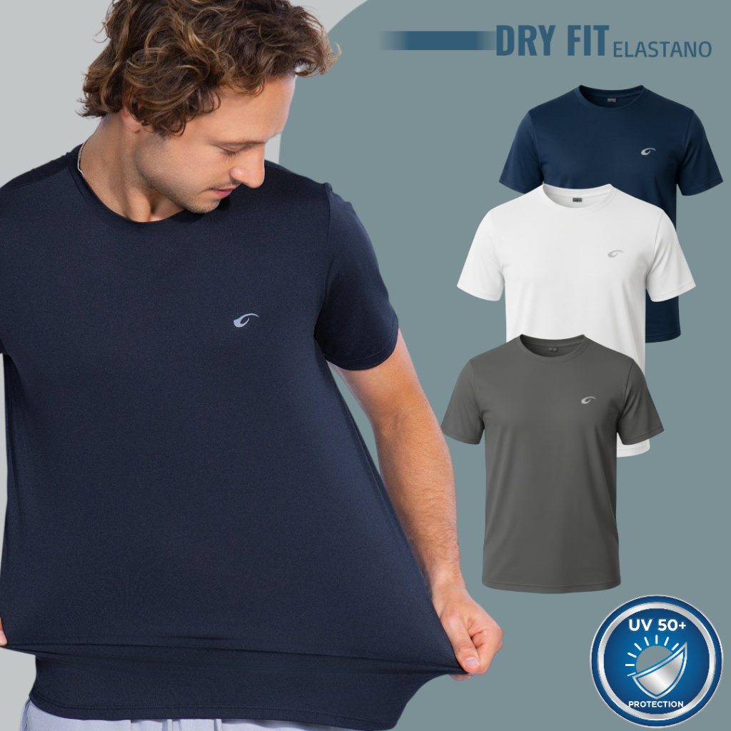 Kit 4 Camisetas Fitness Masculina Elastano Premium Dry Fit Academia Treino Corrida Exercício leve