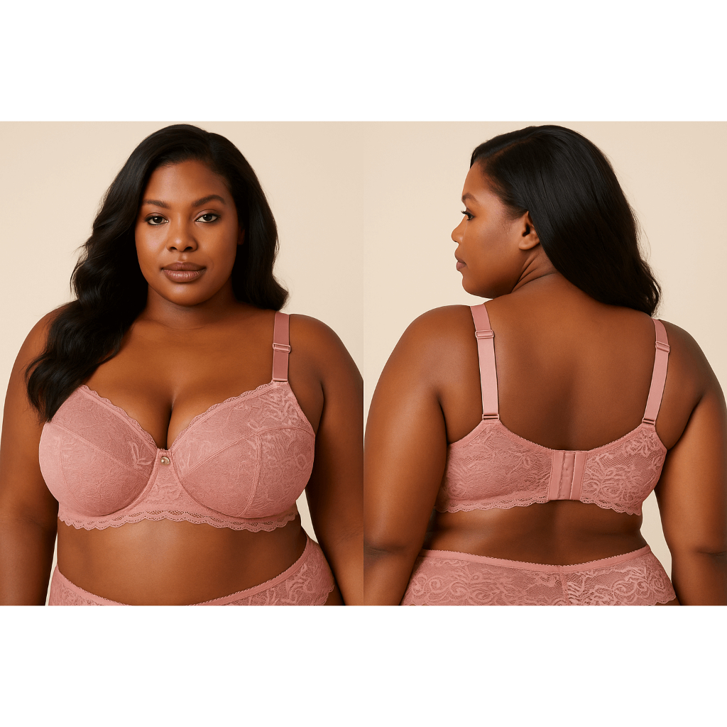 SUTIÃ PLUS SIZE DE RENDA MODELADOR COM TALA LATERAL E ALTA SUSTENTAÇÃO
