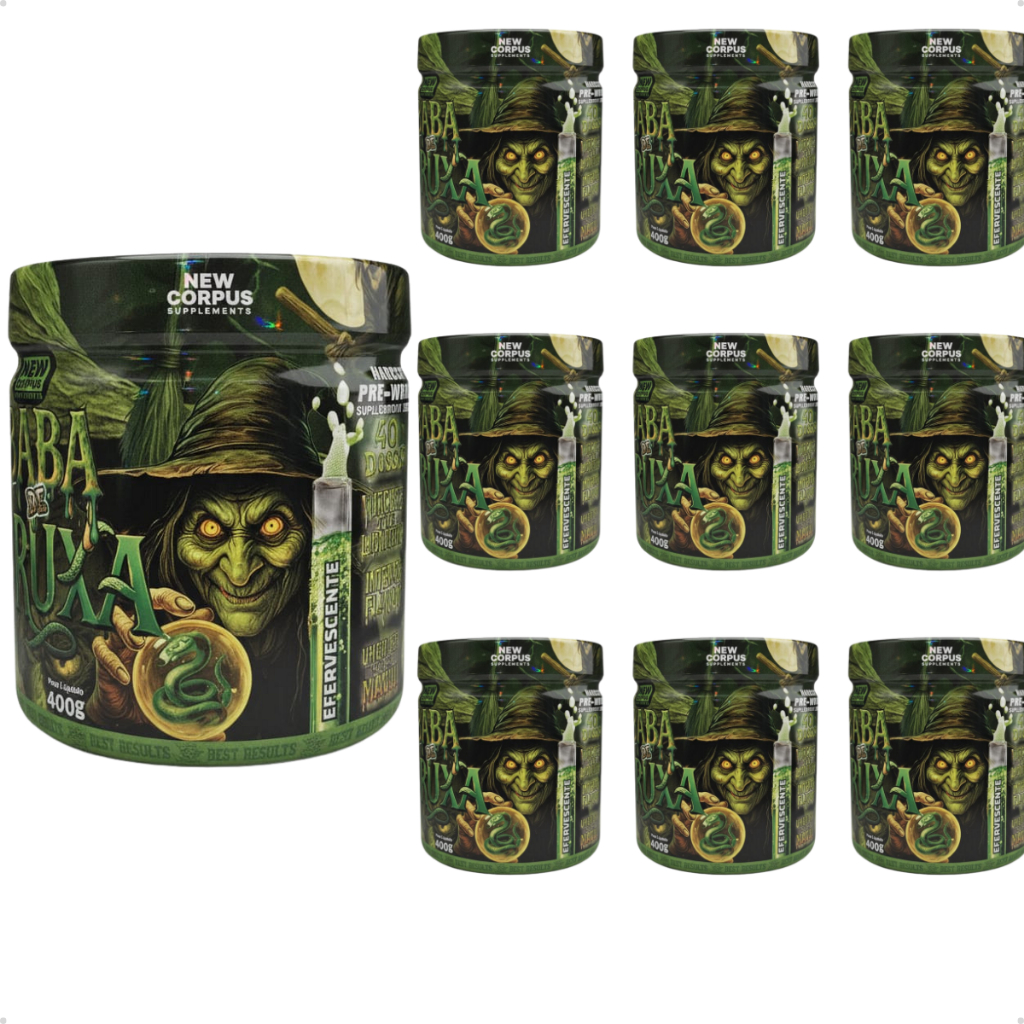 Kit 10 Pré Treino Baba De Bruxa 400g Efervescente New Corpus