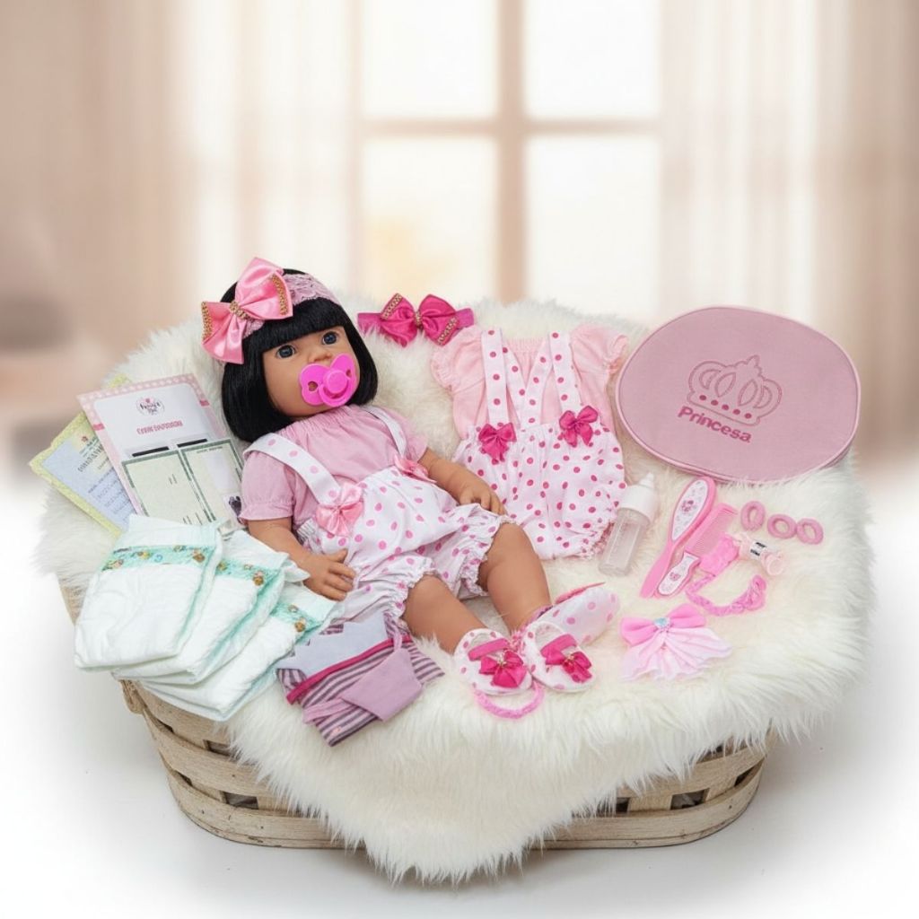 Boneca Bebê Mamãe Reborn 100% Silicone Bolsa + 28 Itens em Oferta na Shopee