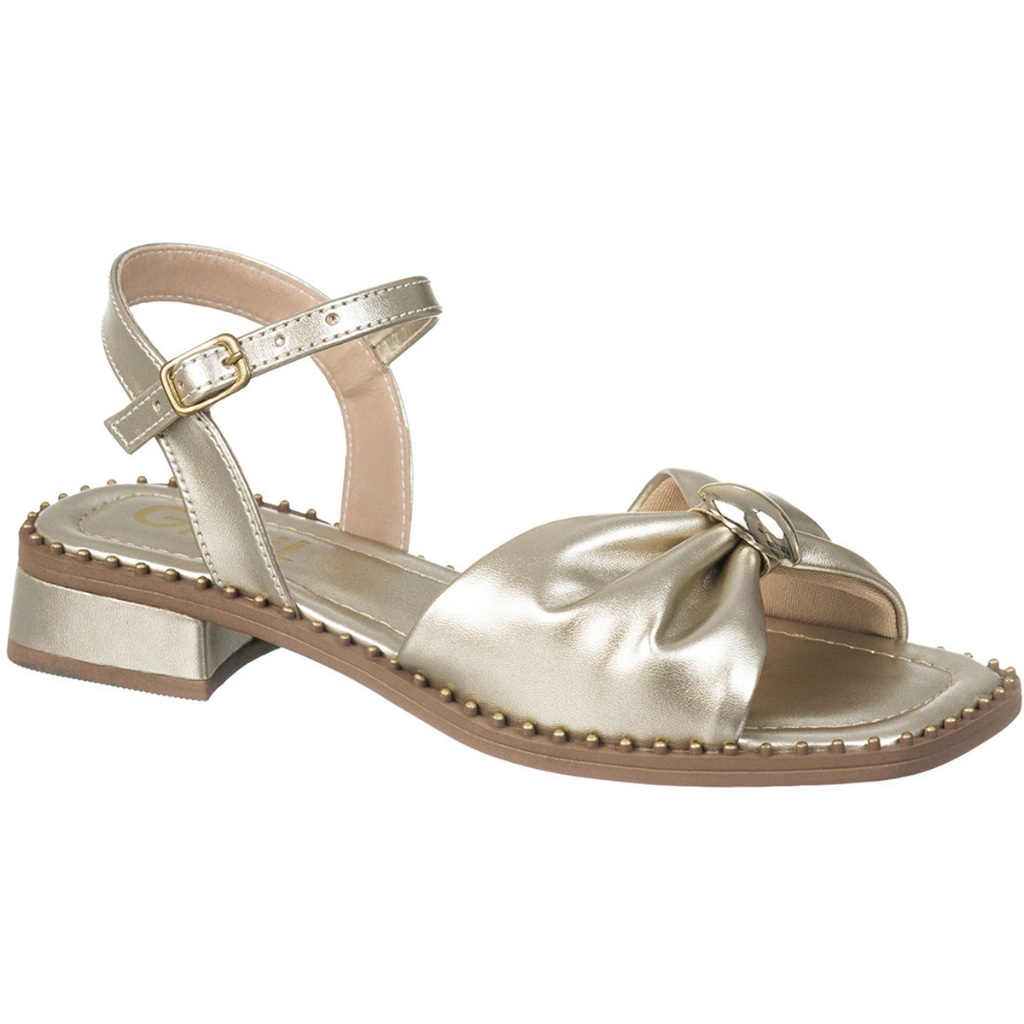 Sandália Infantil Menina Salto Baixo Grosso Enfeite ABS Cravinhos Confortável Festa Moda Promoção em Oferta na Shopee