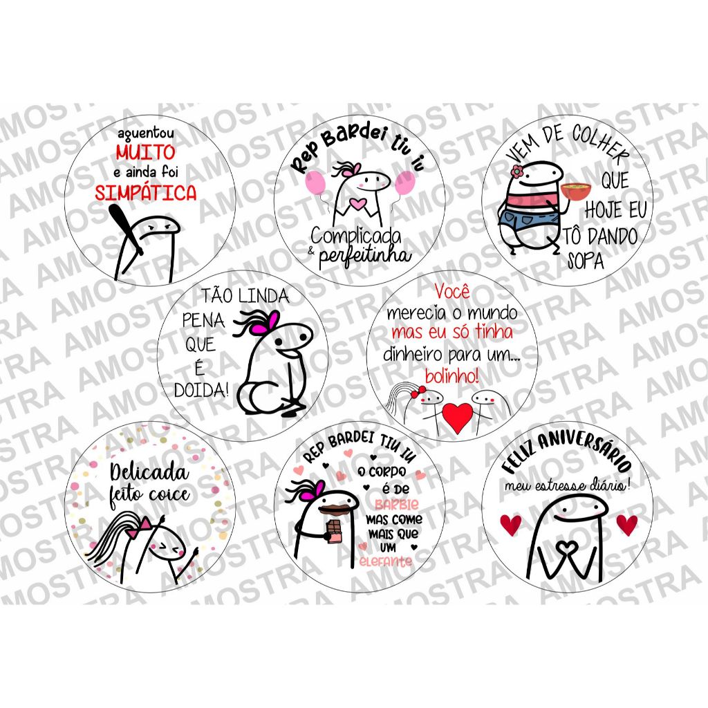 Papel de arroz CORTADO Bento cake, Mini Bolo, Bolo Marmita com 8 unidades de 7cm - Flork meme em Oferta na Shopee