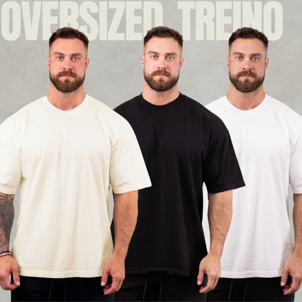 Camiseta Oversized Treino Lisa 100% Algodão Camisa Over Confortável Premium Academia Grande Larga
