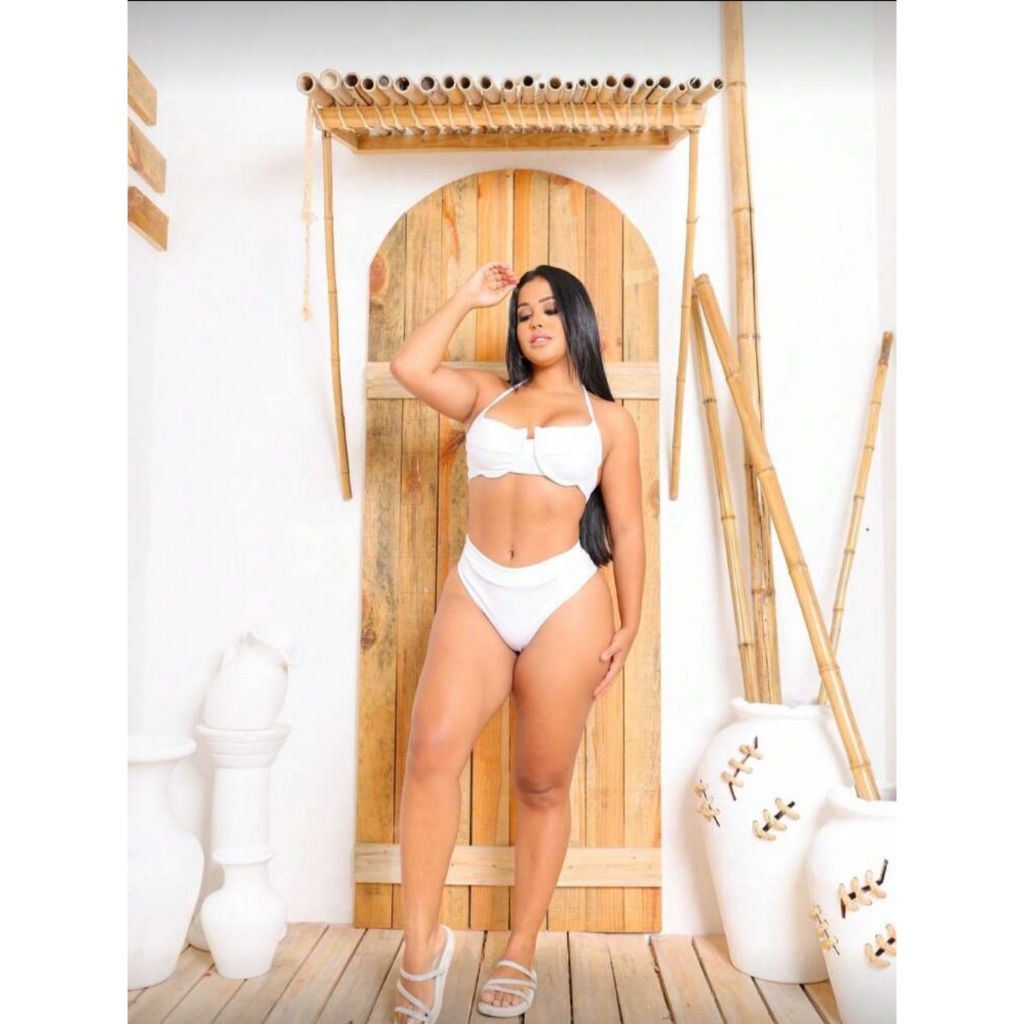 Biquini Feminino Anarruga Meia Taça com Bojo e Calcinha Hotpants Cintura Alta Lançamento Verão