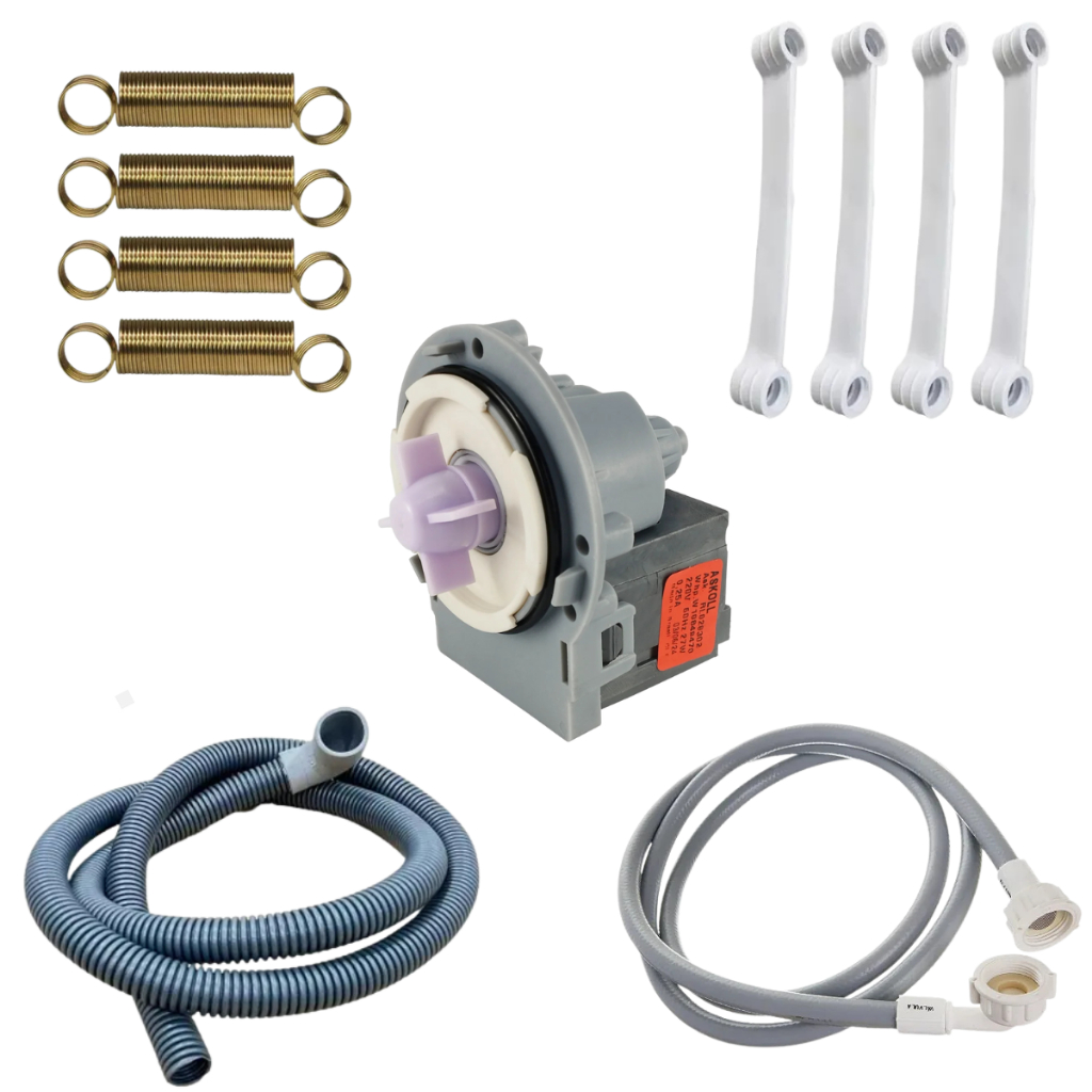 Kit Completo Eletrobomba Drenagem Tirante Mangueiras Emicol Compativel Brastemp Consul/Electrolux