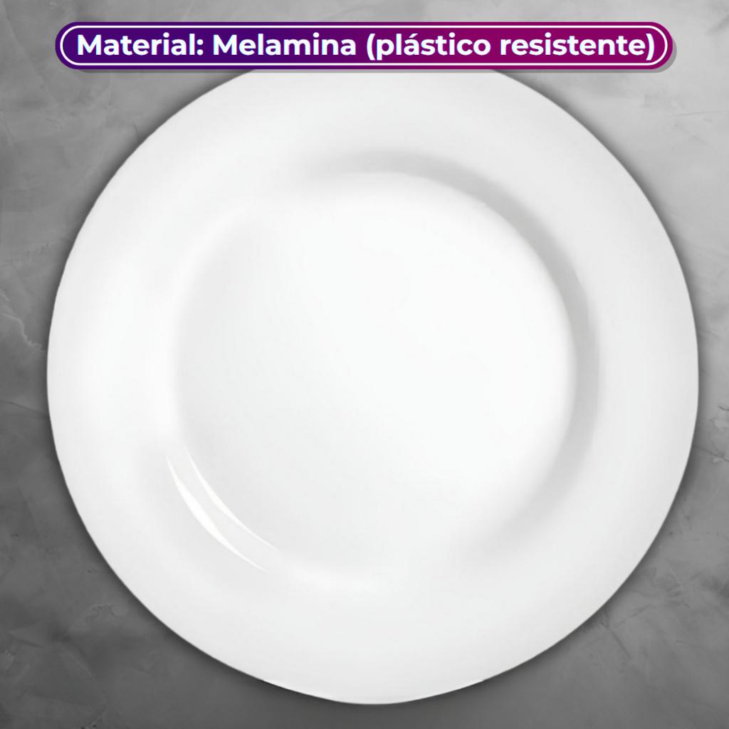 Prato de Melamina Branca 18cm Perfeita para Cozinhas e Buffet com Design Moderno - Bestfer